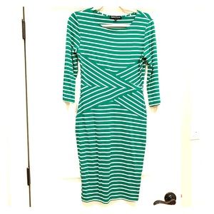 Women’s M Dress. Mid-length. Green & White